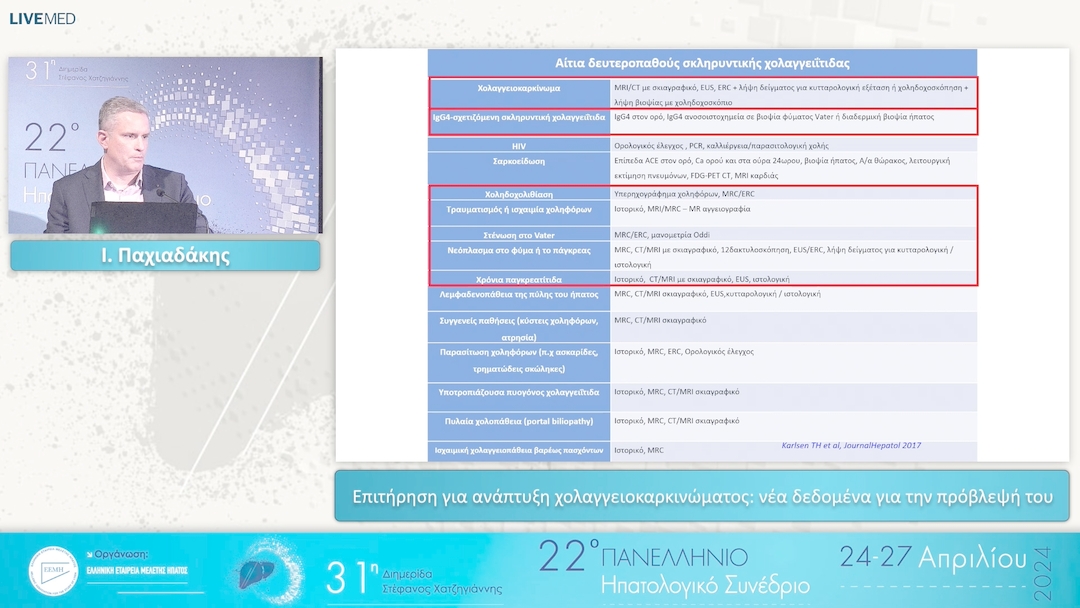 03 Ι. Παχιαδάκης - Επιτήρηση για ανάπτυξη χολαγγειοκαρκινώματος: νέα δεδομένα για την πρόβλεψή του