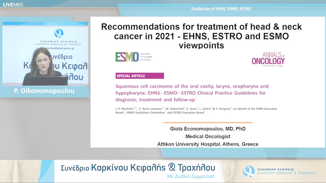 52 P. Oikonomopoulou - Guidelines of EHNS, ESMO, ESTRO 