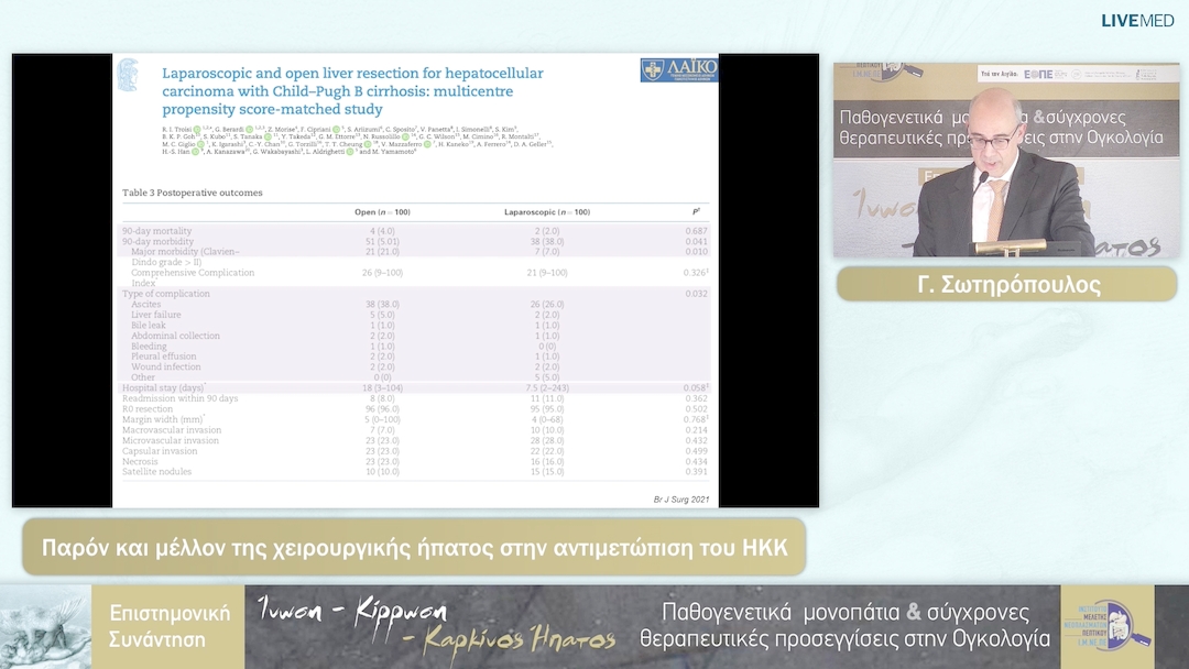 52 Γ. Σωτηρόπουλος - Παρόν και μέλλον της χειρουργικής ήπατος στην αντιμετώπιση του ΗΚΚ 
