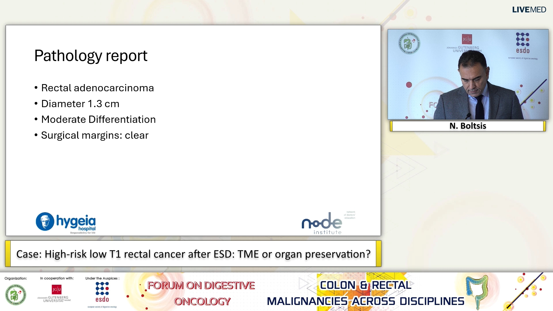 43 N. Boltsis - Case: High-risk low T1 rectal cancer after ESD: TME or organ preservation?