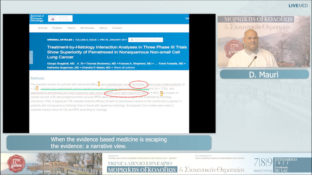 49  D. Mauri - When the evidence based medicine is escaping the evidence: a narrative view.
