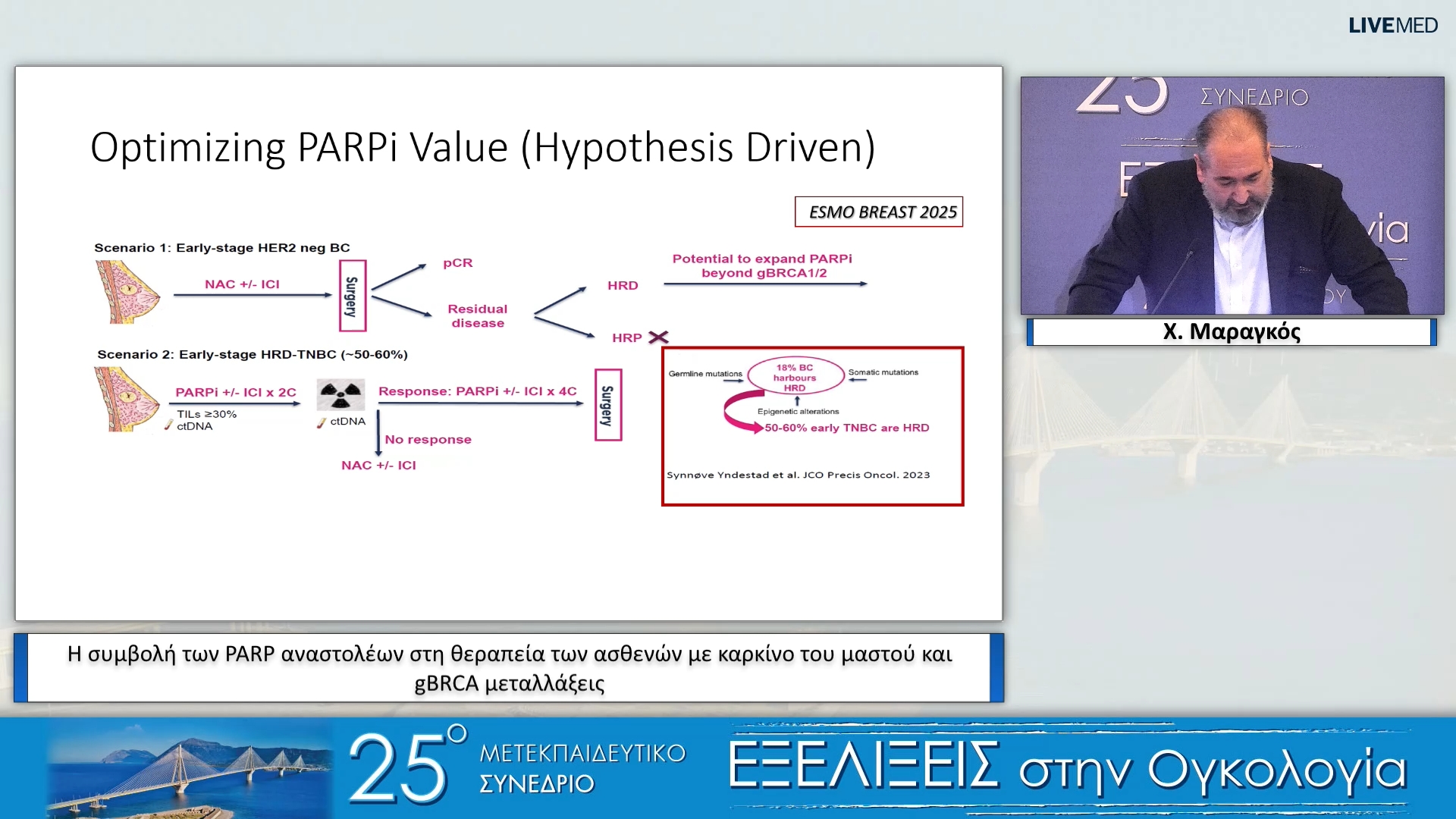 31 Χ. Μαραγκός - Η συμβολή των PARP αναστολέων στη θεραπεία των ασθενών με καρκίνο του μαστού και gBRCA μεταλλάξεις