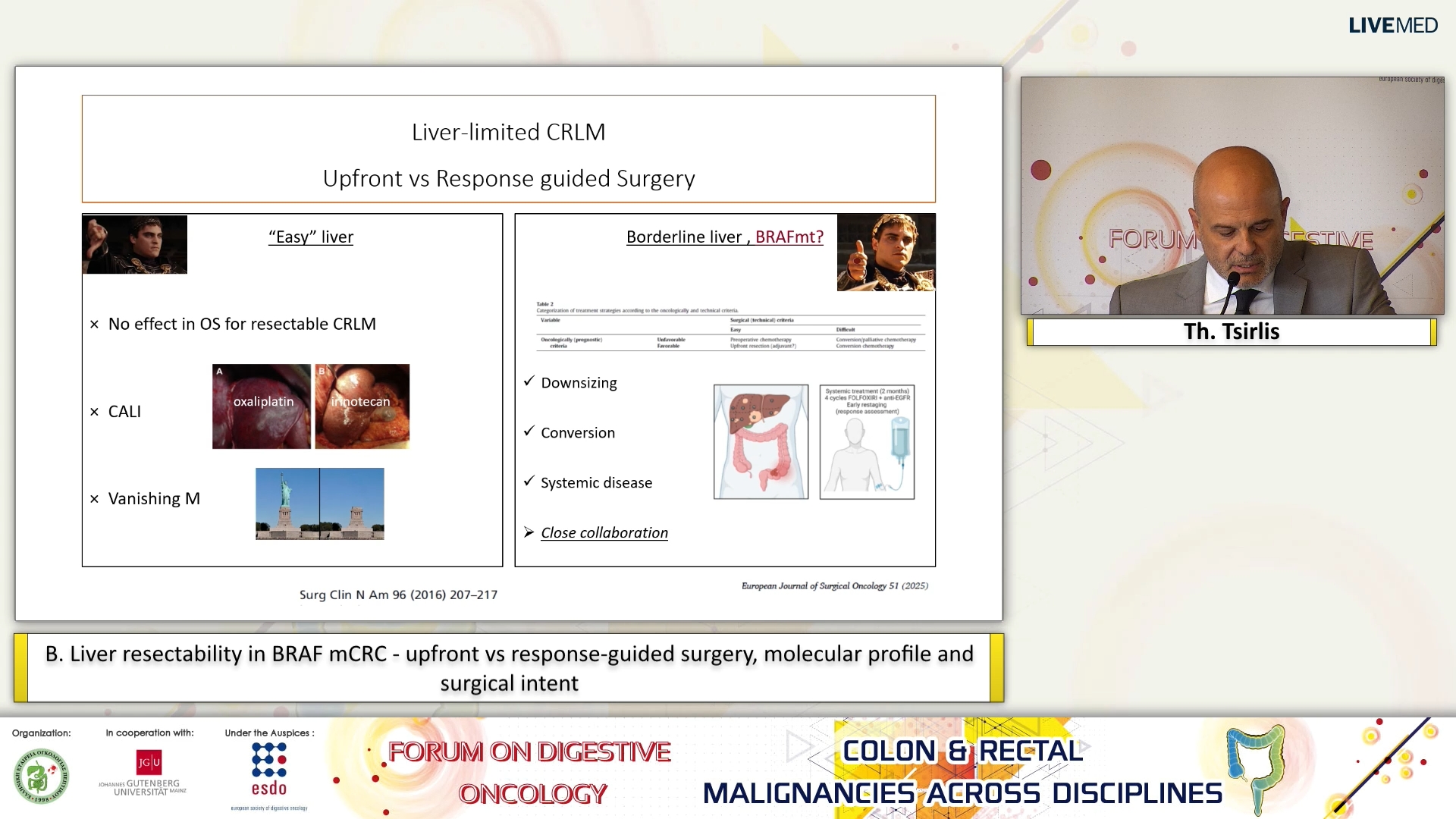 24 Th. Tsirlis - B. Liver resectability in BRAF mCRC - upfront vs response-guided surgery, molecular profile and surgical intent.