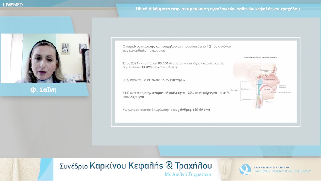 37 Φ. Σαΐνη - Ηθικά διλήμματα στην αντιμετώπιση ογκολογικών ασθενών κεφαλής και τραχήλου 