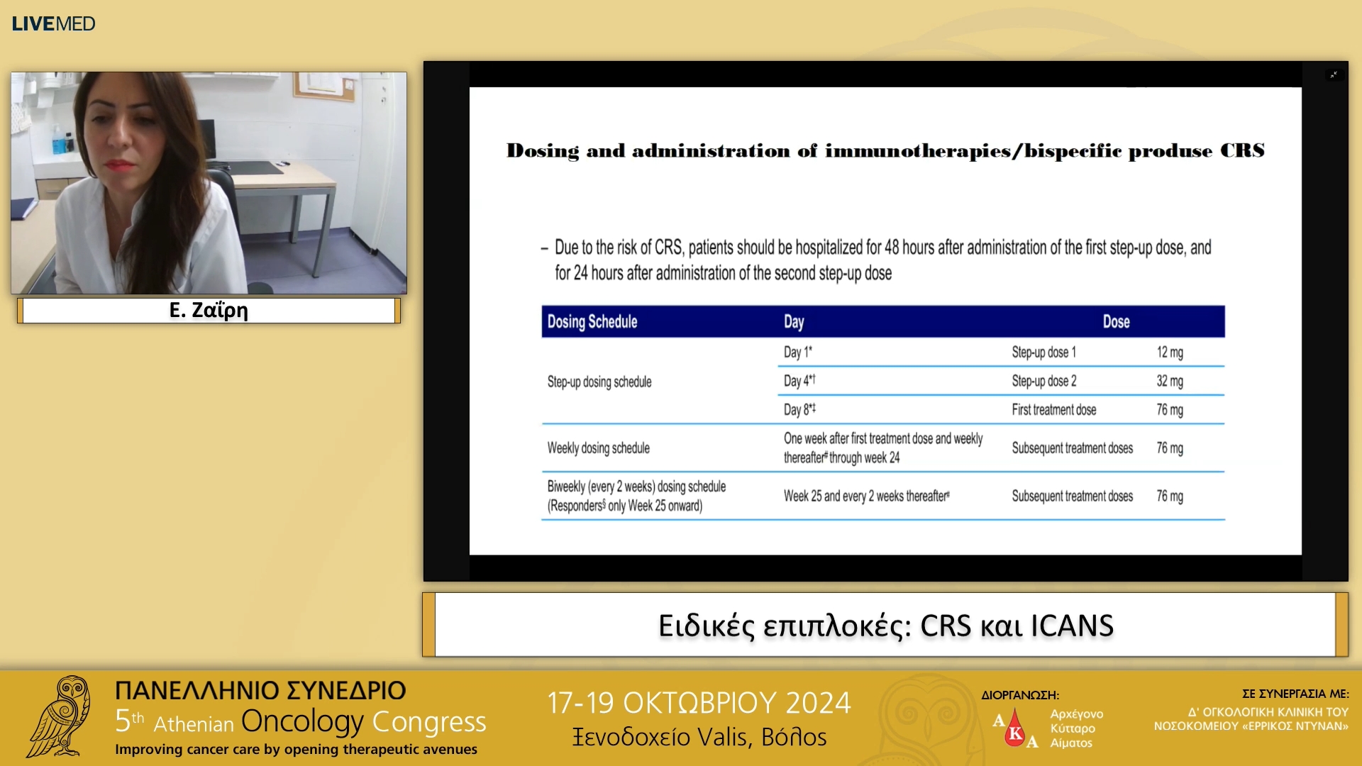 30 E. Ζαΐρη - Ειδικές επιπλοκές: CRS και ICANS 