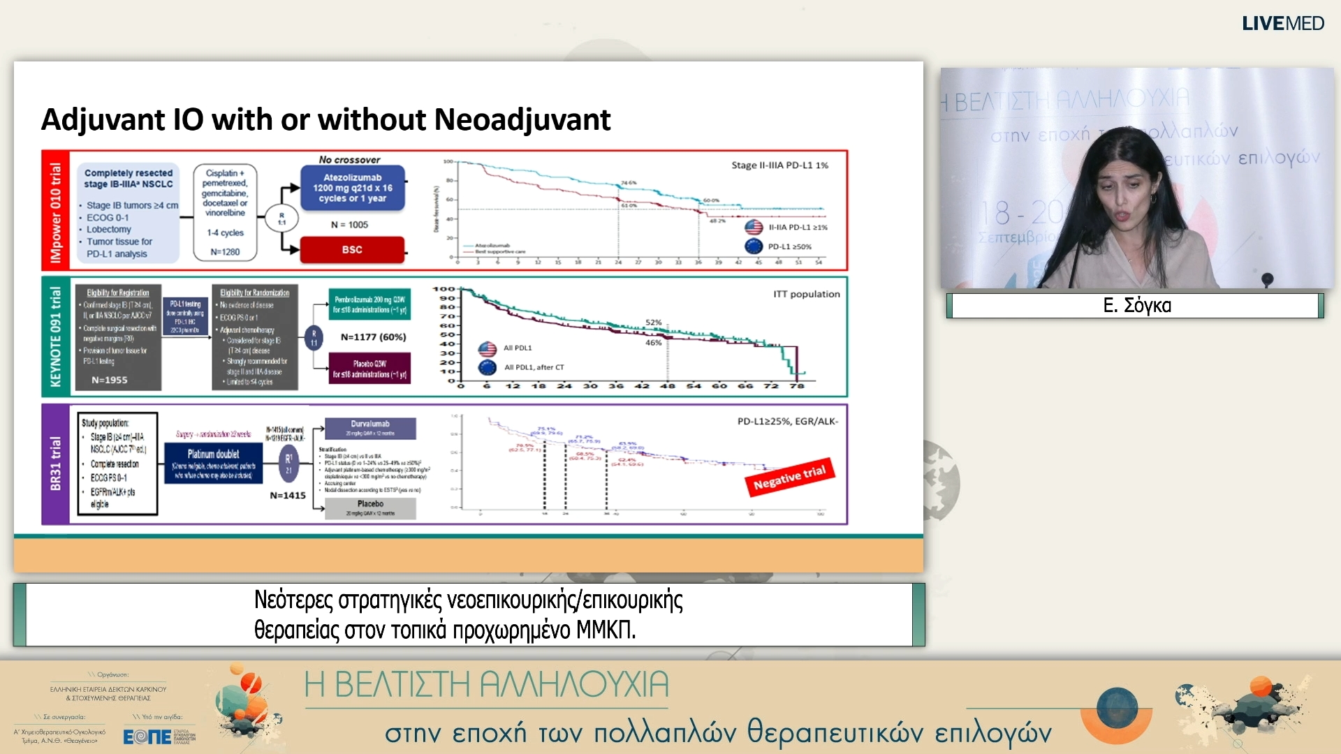 23 Ε. Σόγκα - Νεότερες στρατηγικές νεοεπικουρικής/επικουρικής θεραπείας στον τοπικά προχωρημένο ΜΜΚΠ.