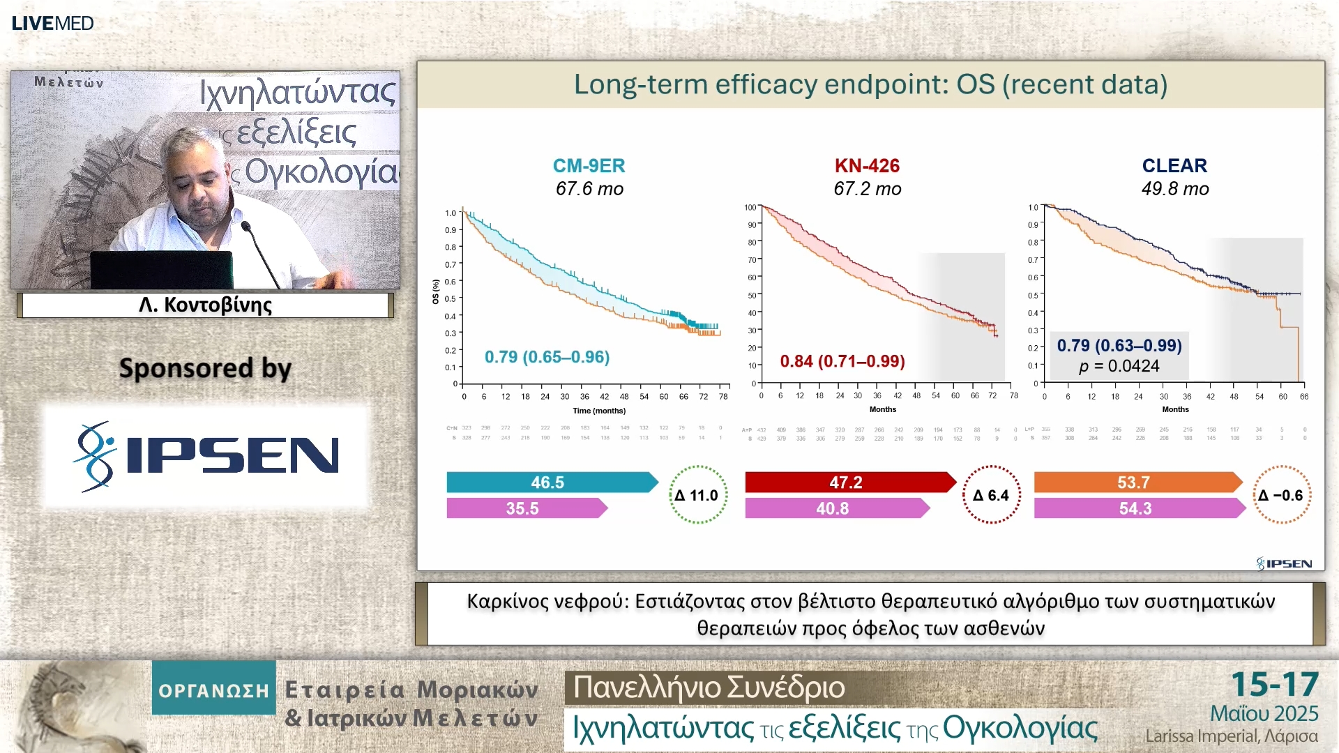 55 Λ. Κοντοβίνης - Καρκίνος νεφρού: Εστιάζοντας στον βέλτιστο θεραπευτικό αλγόριθμο των συστηματικών θεραπειών προς όφελος των ασθενών