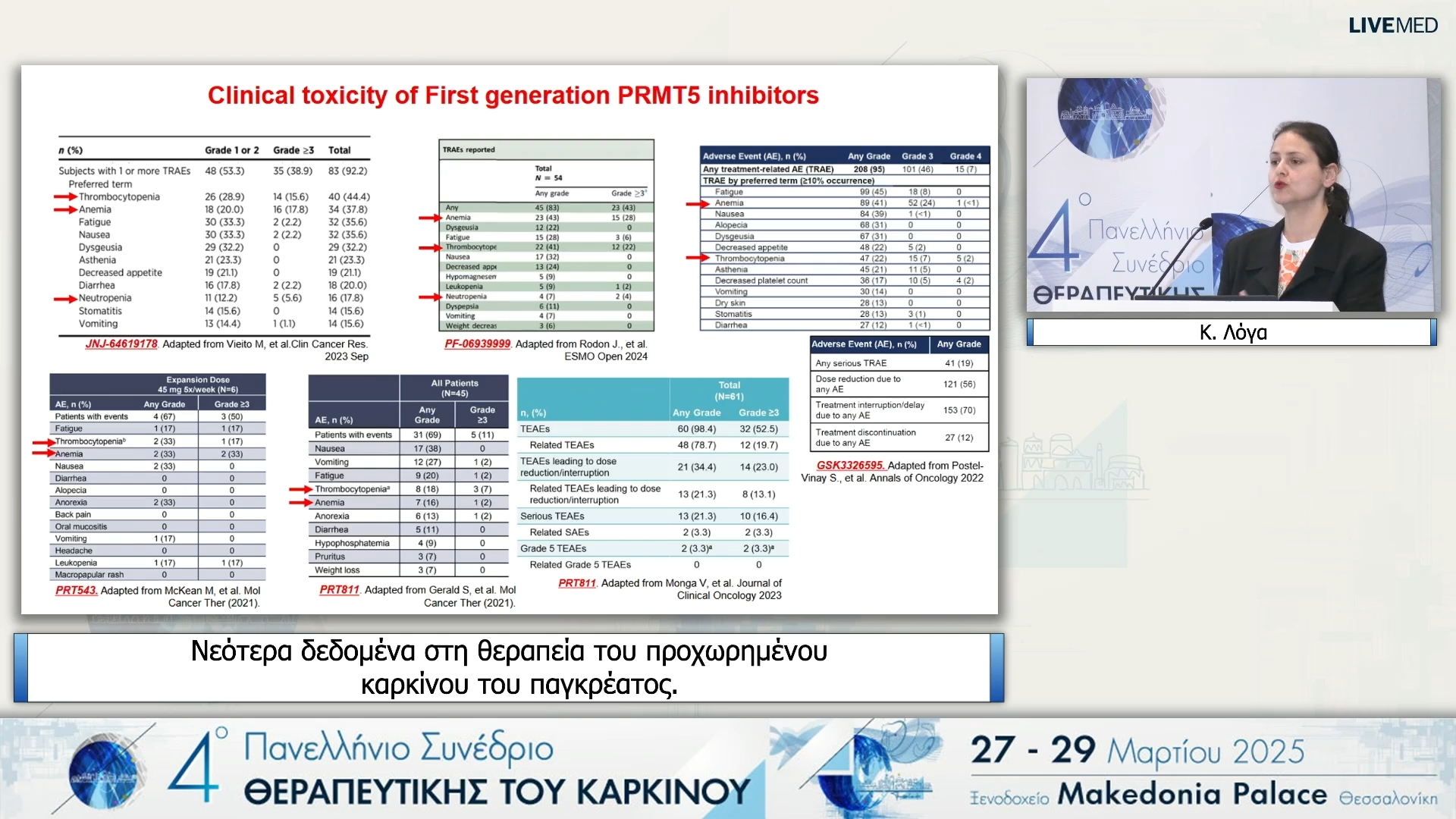 22 Κ. Λόγα - Νεότερα δεδομένα στη θεραπεία του προχωρημένου καρκίνου του παγκρέατος.