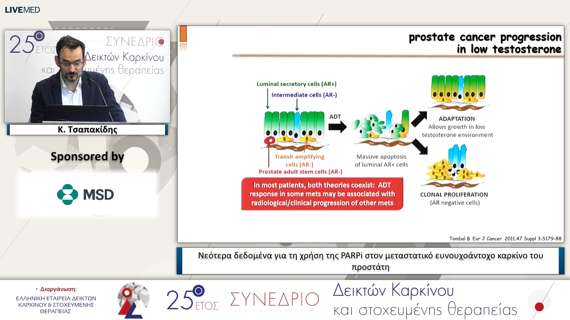 45 Κ. Τσαπακίδης - Νεότερα δεδομένα για τη χρήση της PARPi στον μεταστατικό ευνουχοάντοχο καρκίνο του προστάτη