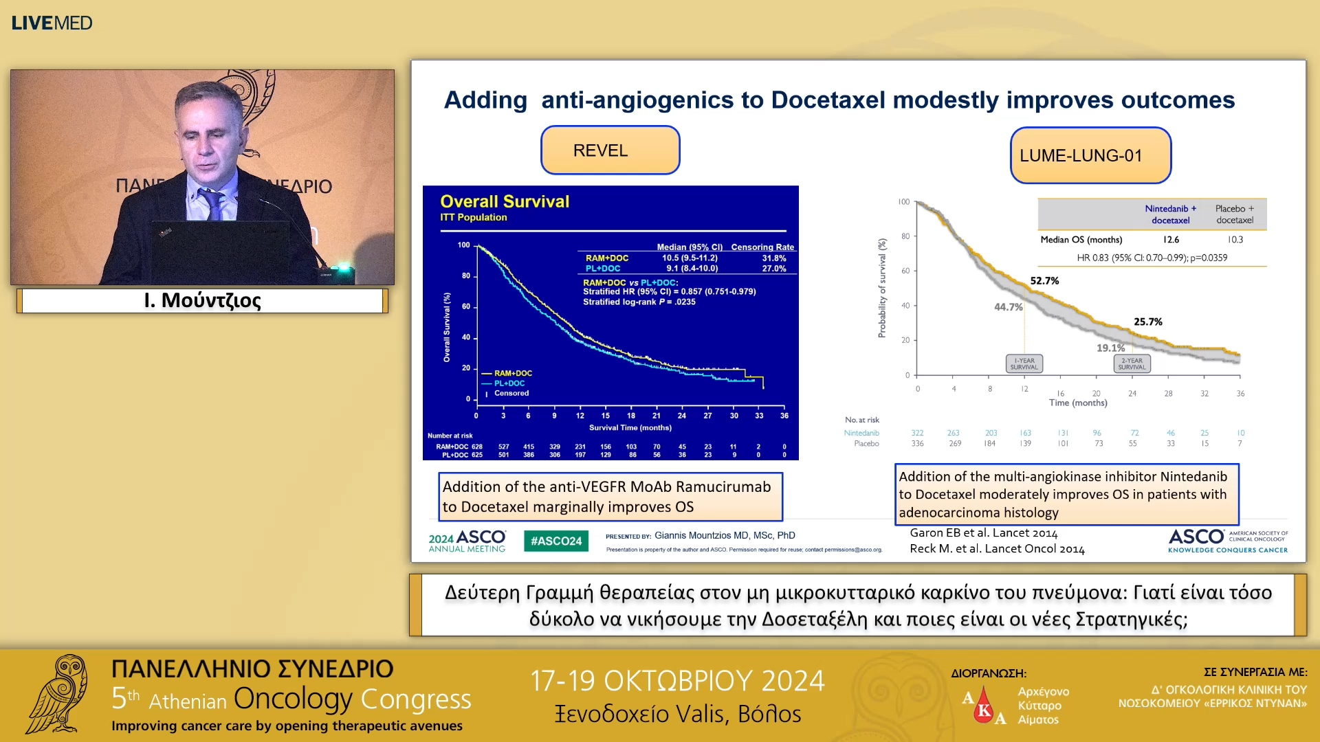 24 Ι. Μούντζιος - Δεύτερη Γραμμή θεραπείας στον μη μικροκυτταρικό καρκίνο του πνεύμονα: Γιατί είναι τόσο δύκολο να νικήσουμε την Δοσεταξέλη και ποιες είναι οι νέες Στρατηγικές; 