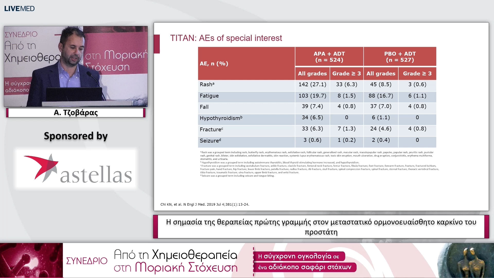 36 Α. Τζοβάρας - Η σημασία της θεραπείας πρώτης γραμμής στον μεταστατικό ορμονοευαίσθητο καρκίνο του προστάτη. 