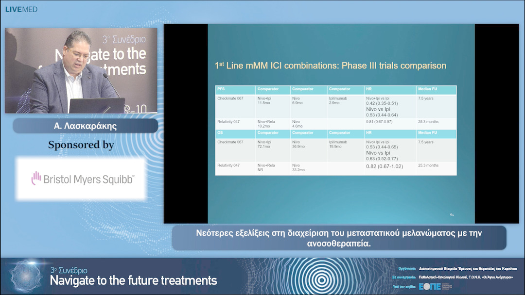 19 Α. Λασκαράκης - Νεότερες εξελίξεις στη διαχείριση του μεταστατικού μελανώματος με την ανοσοθεραπεία. 