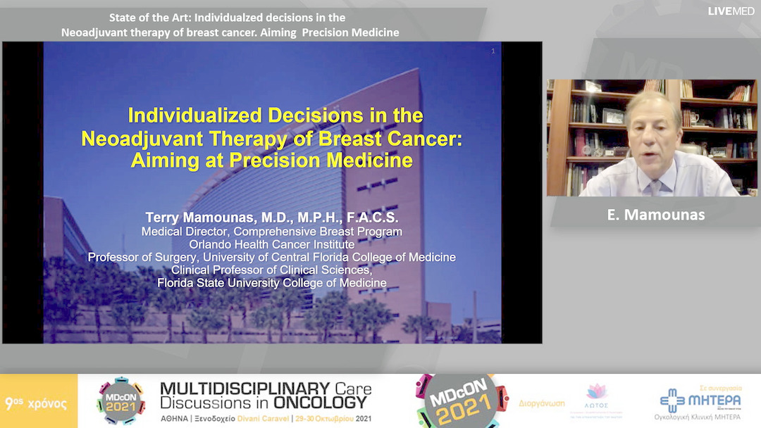 36 E. Mamounas - State of the Art: Individualzed decisions in the Νeoadjuvant therapy of breast cancer. Aiming Precision Medicine 
