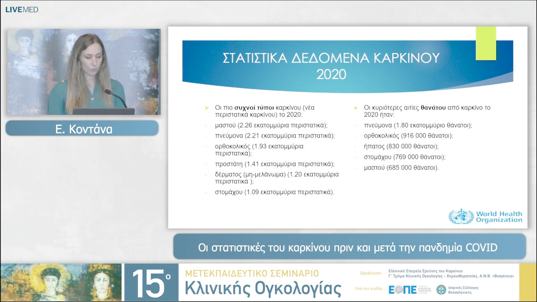 40 Ε. Κοντάνα - Οι στατιστικές του καρκίνου πριν και μετά την πανδημία  COVID.