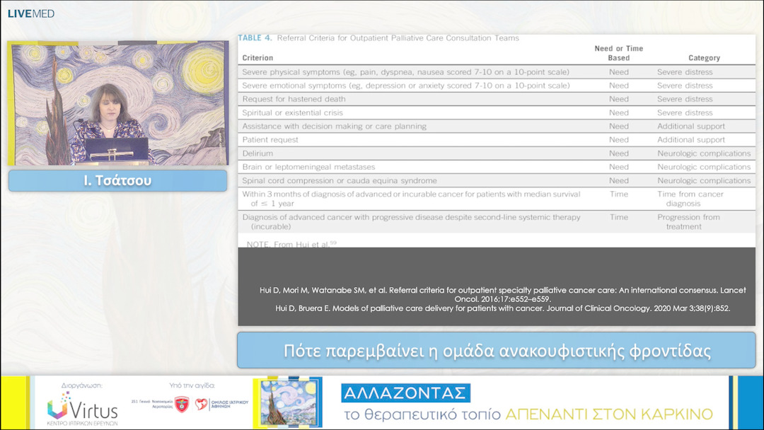 27 Ι. Τσάτσου - Πότε παρεμβαίνει η ομάδα ανακουφιστικής φροντίδας