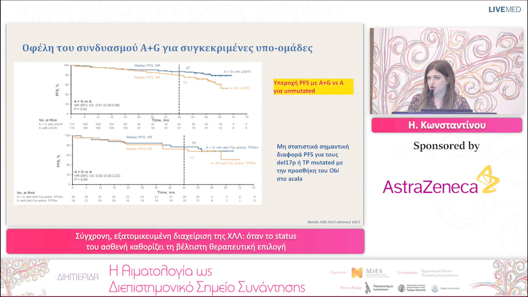 19 Η. Κωνσταντίνου - Σύγχρονη, εξατομικευμένη διαχείριση της ΧΛΛ: όταν το status του ασθενή καθορίζει τη βέλτιστη θεραπευτική επιλογή 