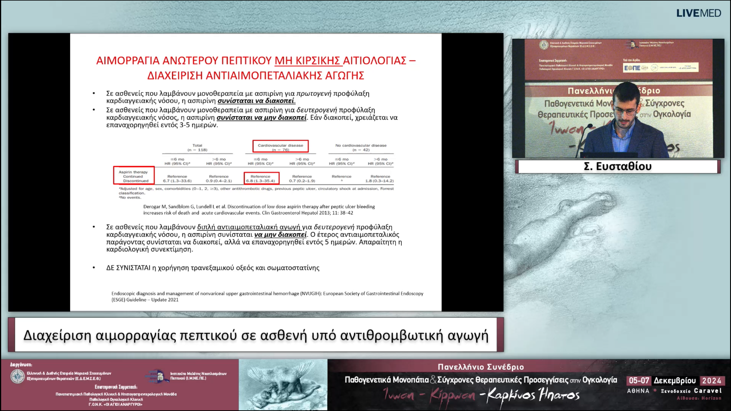 23 Σ. Ευσταθίου - Διαχείριση αιμορραγίας πεπτικού σε ασθενή υπό αντιθρομβωτική αγωγή 