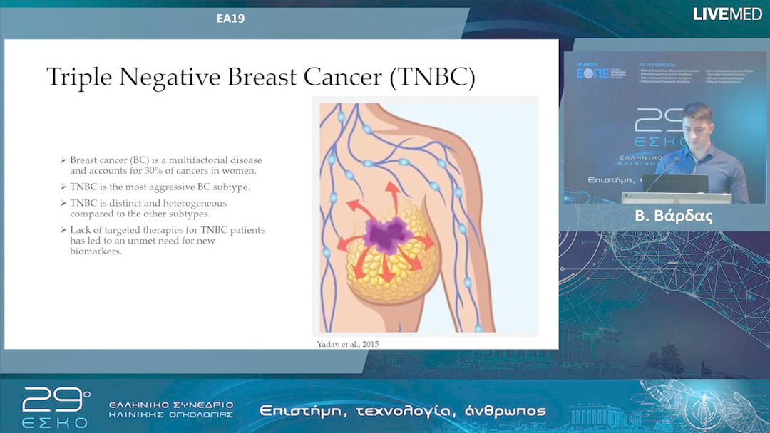 14 Β. Βάρδας - ΕΑ19: Ανοσολογικά σημεία ελέγχου και μόρια που σχετίζονται με την επιθηλιομεσεγχυματική μετατροπή στα κυκλοφορούντα καρκινικά κυτταρα ασθενών με τριπλά αρνητικό καρκίνο του μαστού και ο κλινικός τους αντίκτυπος.
