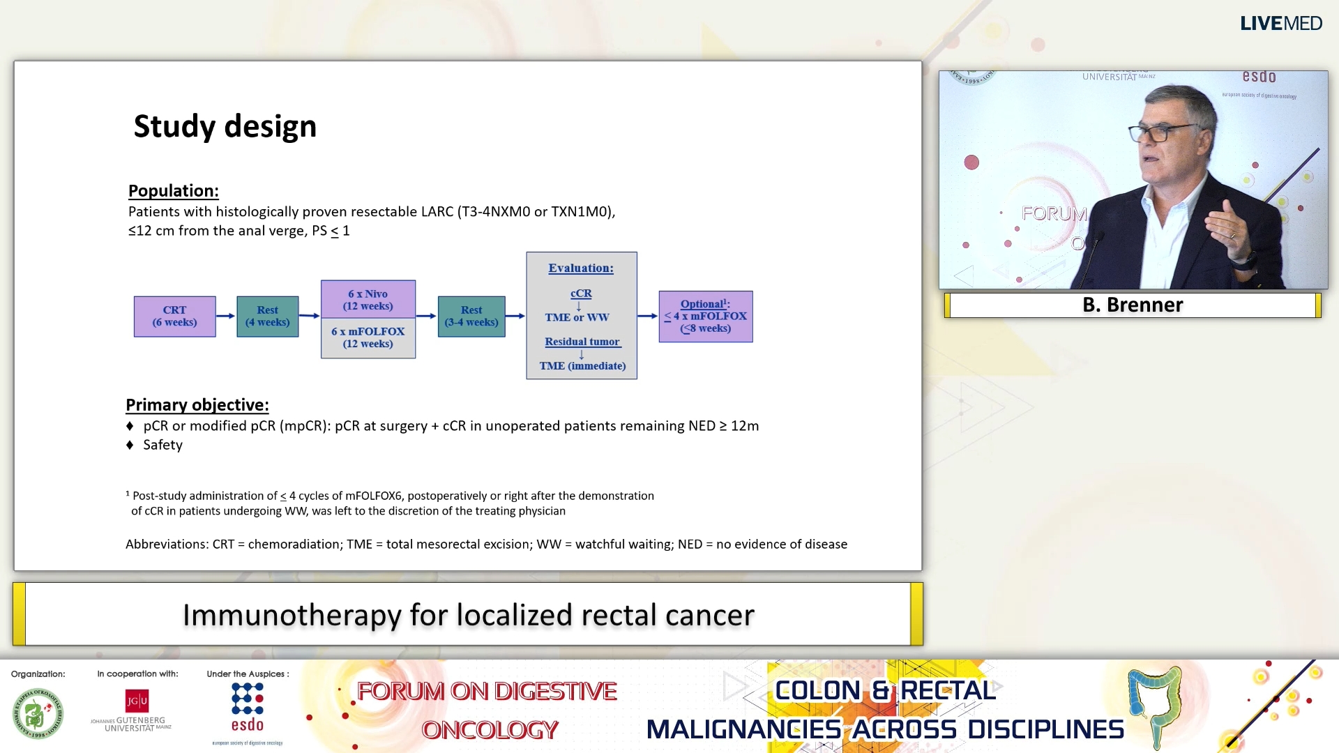 36 B. Brenner - Immunotherapy for localized rectal cancer. 