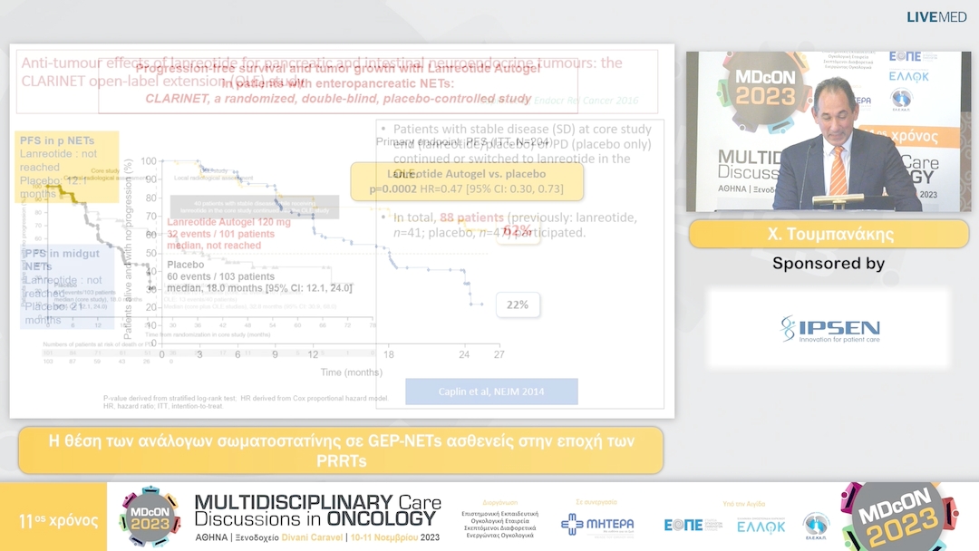 17 Χ. Τουμπανάκης - Η θέση των ανάλογων σωματοστατίνης σε GEP-NETs  ασθενείς στην εποχή των PRRTs 