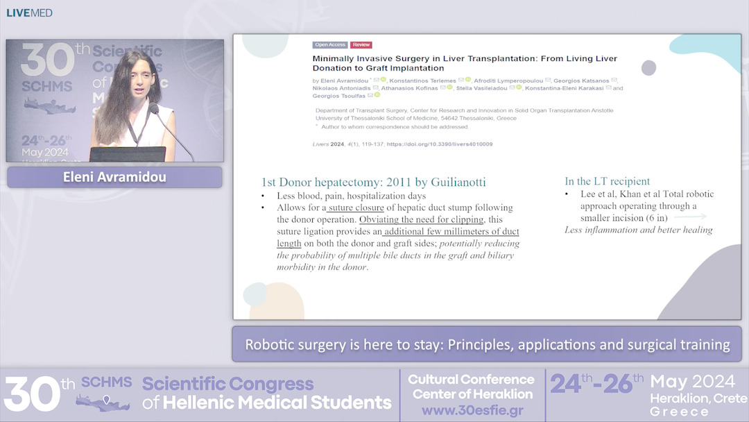 53 Eleni Avramidou - Robotic surgery is here to stay: Principles, applications and surgical training