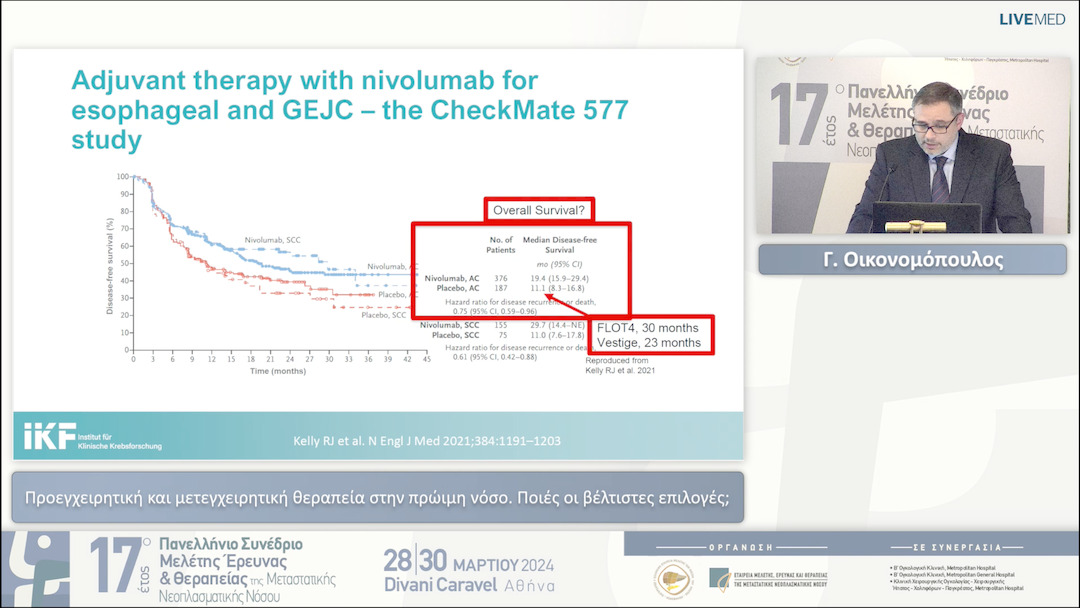 35 Γ. Οικονομόπουλος - Προεγχειρητική και μετεγχειρητική θεραπεία στην πρώιμη νόσο. Ποιές οι βέλτιστες επιλογές; 
