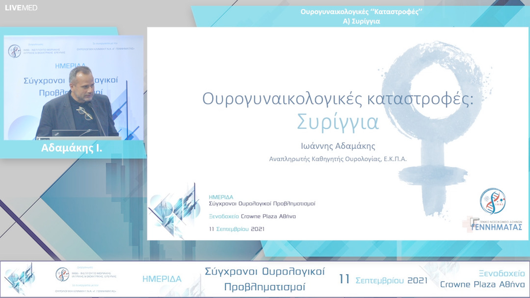 32 Αδαμάκης Ι. - Ουρογυναικολογικές ‘‘Καταστροφές’’ - Συρίγγια 