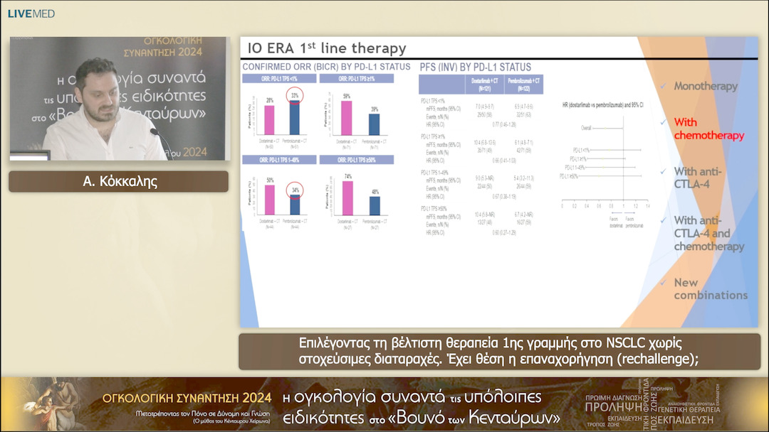 27 Α. Κόκκαλης - Επιλέγοντας τη βέλτιστη θεραπεία 1ης γραμμής στo NSCLC χωρίς στοχεύσιμες διαταραχές. Έχει θέση η επαναχορήγηση (rechallenge); 