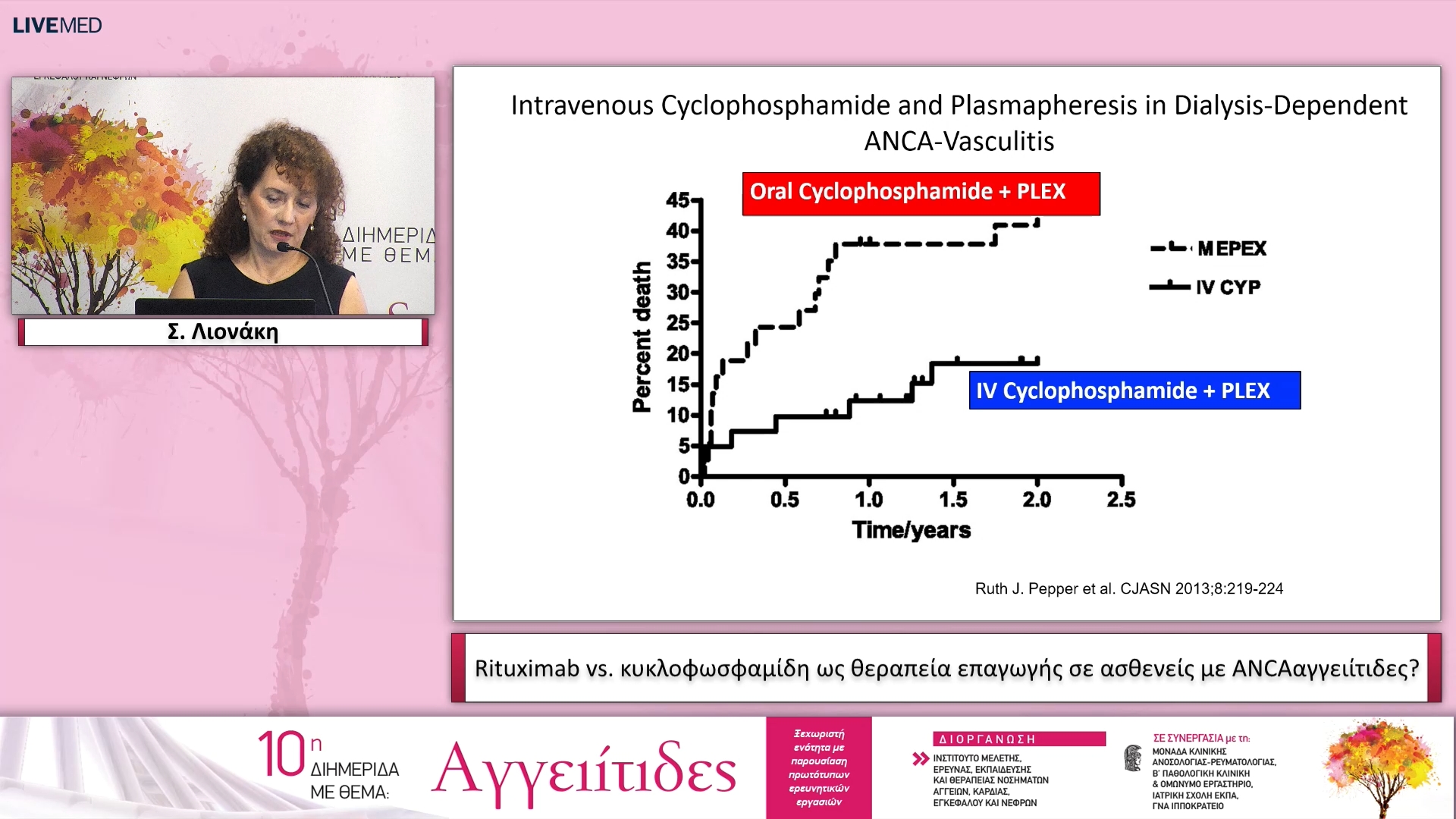 50 Σ. Λιονάκη - Rituximab vs. κυκλοφωσφαμίδη ως θεραπεία επαγωγής σε ασθενείς με ANCA-αγγειίτιδες? 