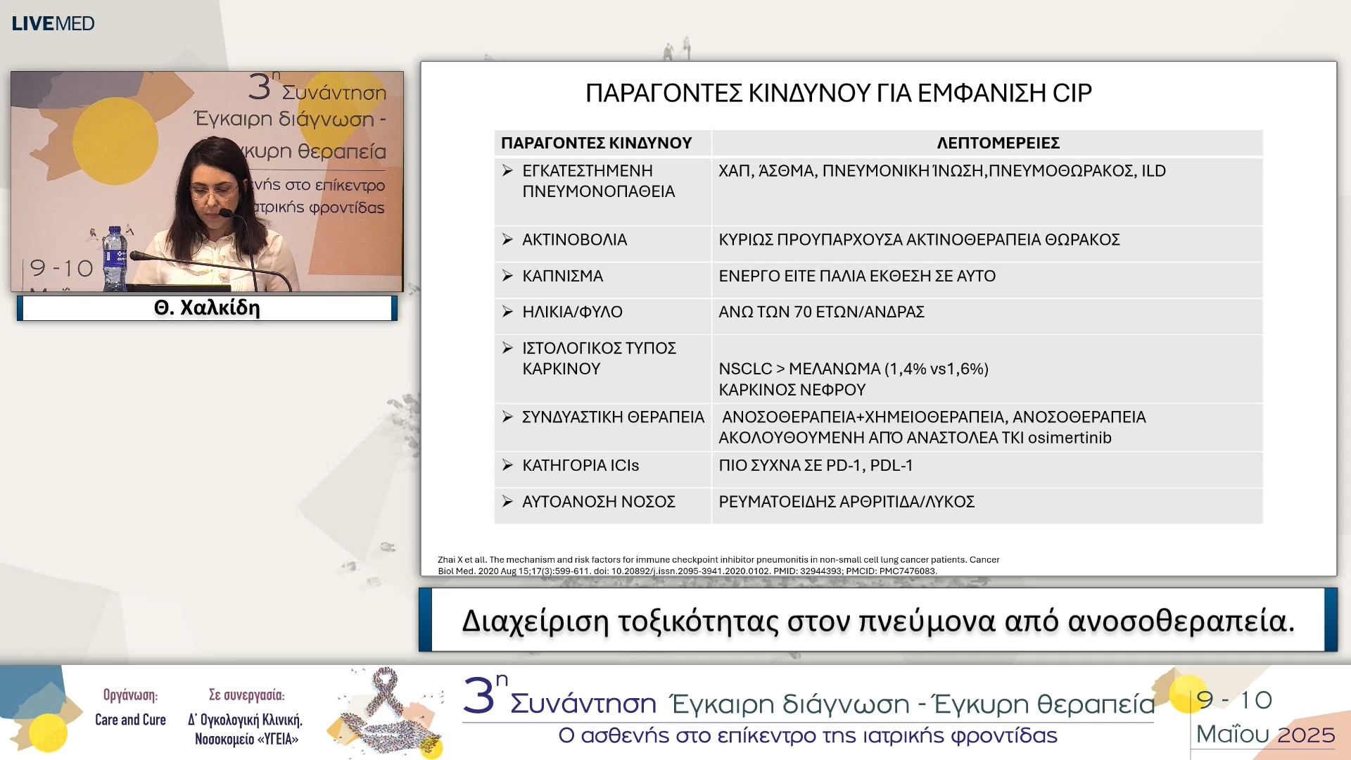 40 Θ. Χαλκίδη - Διαχείριση τοξικότητας στον πνεύμονα από ανοσοθεραπεία.