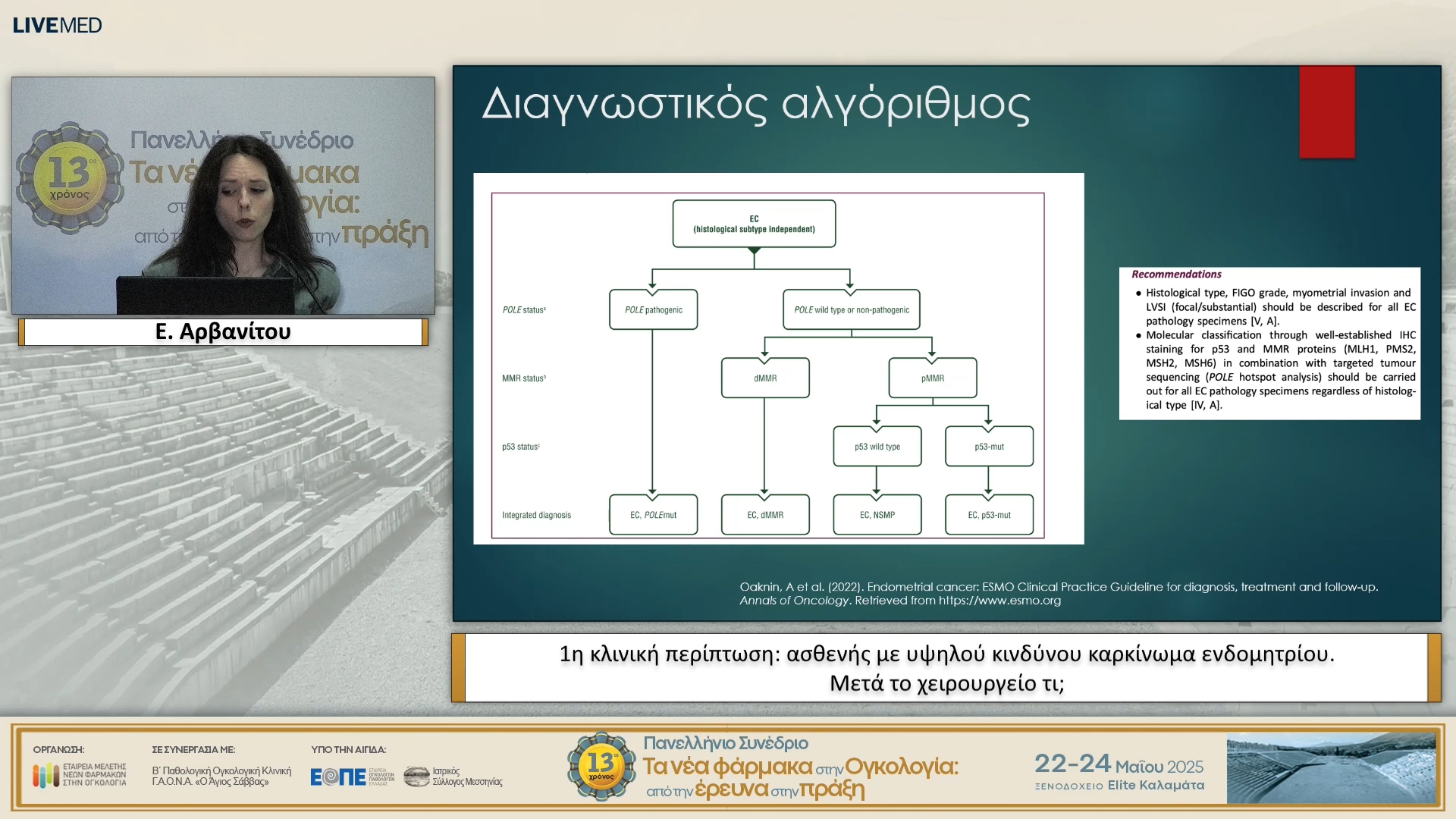 13 Ε. Αρβανίτου - 1η κλινική περίπτωση: ασθενής με υψηλού κινδύνου καρκίνωμα ενδομητρίου. Μετά το χειρουργείο τι; 