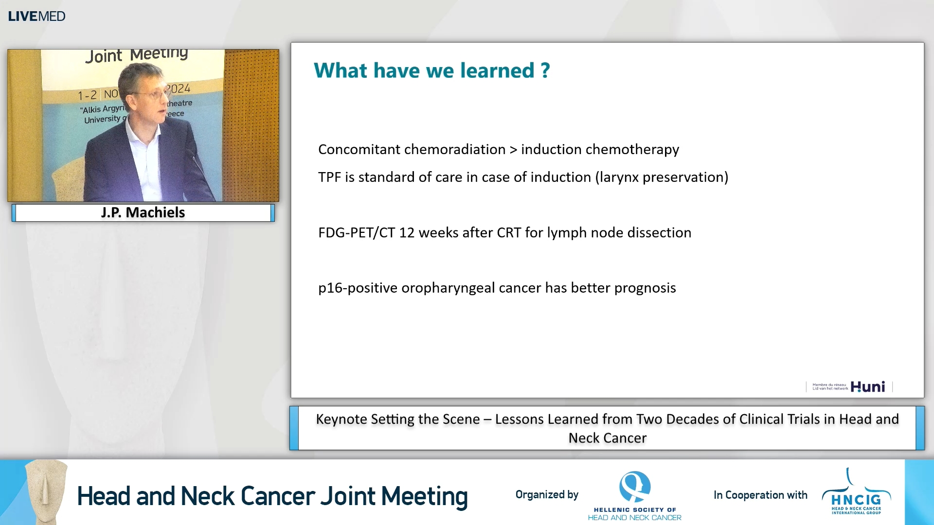 25 J.­P. Machiels - Keynote Setting the Scene – Lessons Learned from Two Decades of Clinical Trials in Head and Neck Cancer 