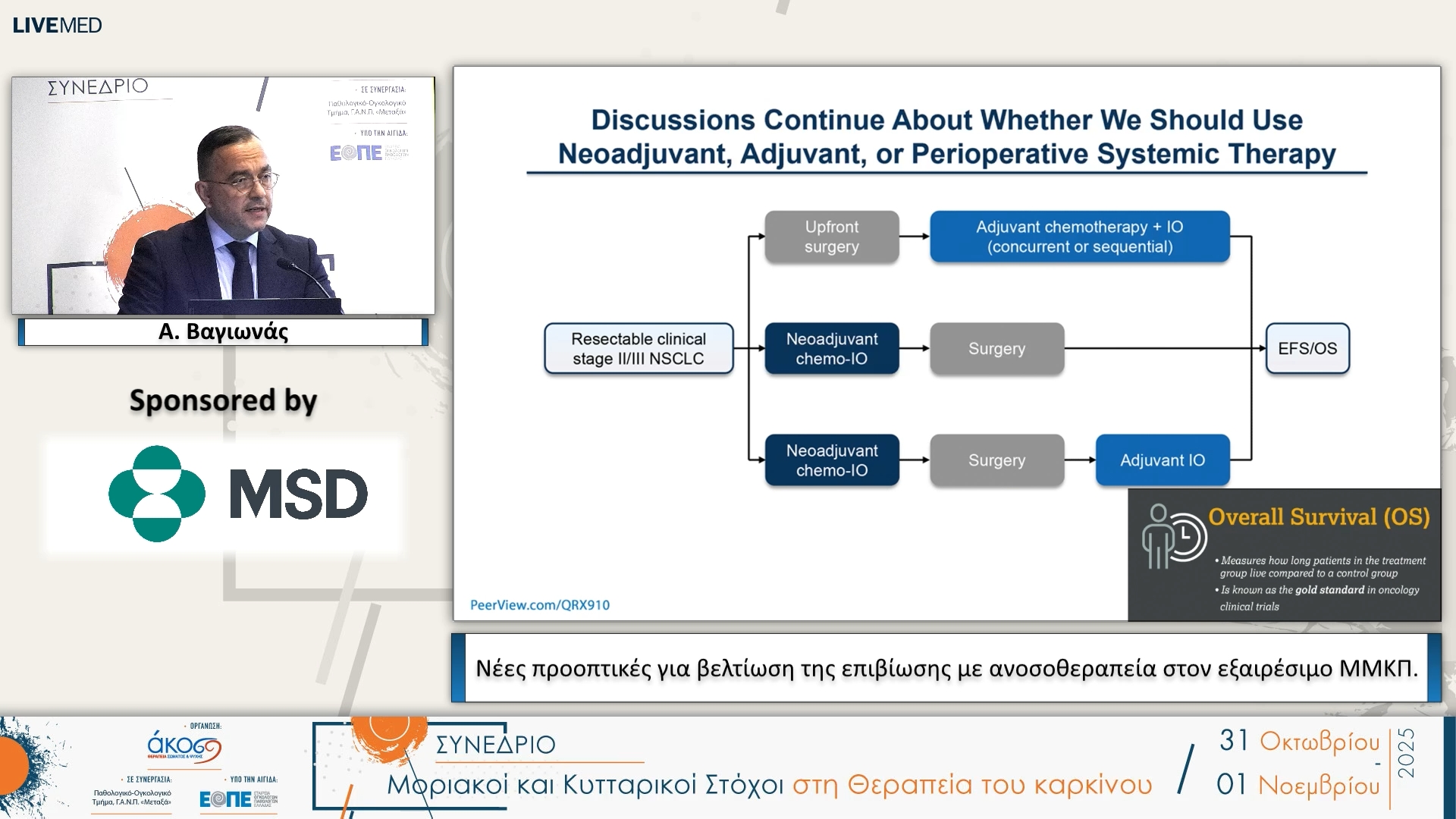 24 Α. Βαγιωνάς - Νέες προοπτικές για βελτίωση της επιβίωσης με ανοσοθεραπεία στον εξαιρέσιμο ΜΜΚΠ.