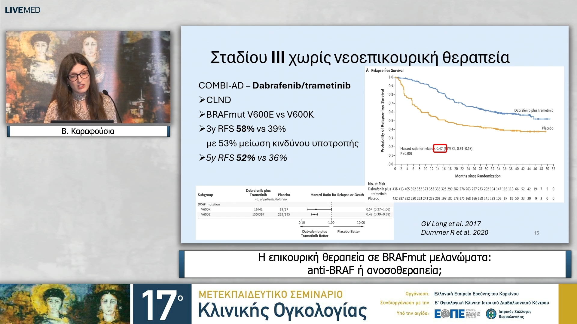 41 Β. Καραφούσια - Η επικουρική θεραπεία σε BRAFmut μελανώματα: anti-BRAF ή ανοσοθεραπεία;