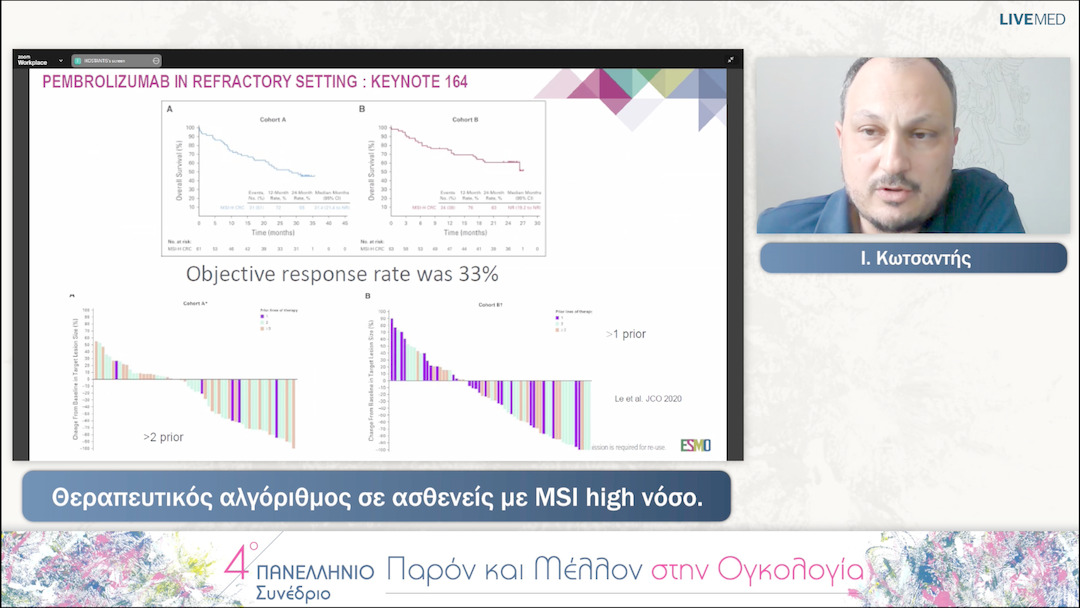 36 Ι. Κωτσαντής - Θεραπευτικός αλγόριθμος σε ασθενείς με MSI high νόσο. 