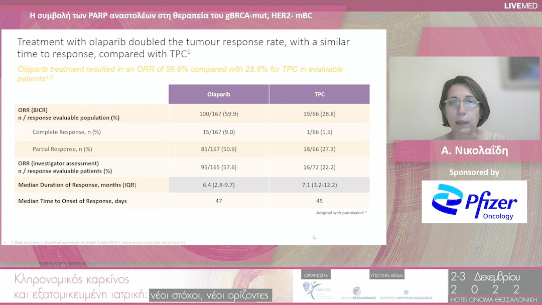 12 Α. Νικολαΐδη - Η συµβολή των PARP αναστολέων στη θεραπεία του gBRCA-mut, HER2- mBC