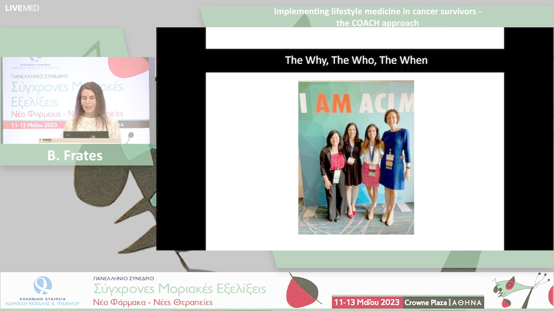 29 B. Frates - Implementing lifestyle medicine in cancer survivors - the COACH approach