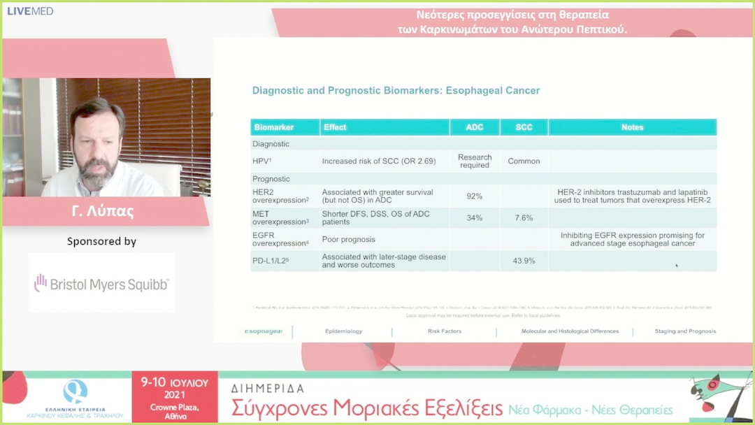 13 Γ. Λύπας - Νεότερες προσεγγίσεις στη θεραπεία των Καρκινωμάτων του Ανώτερου Πεπτικού. 