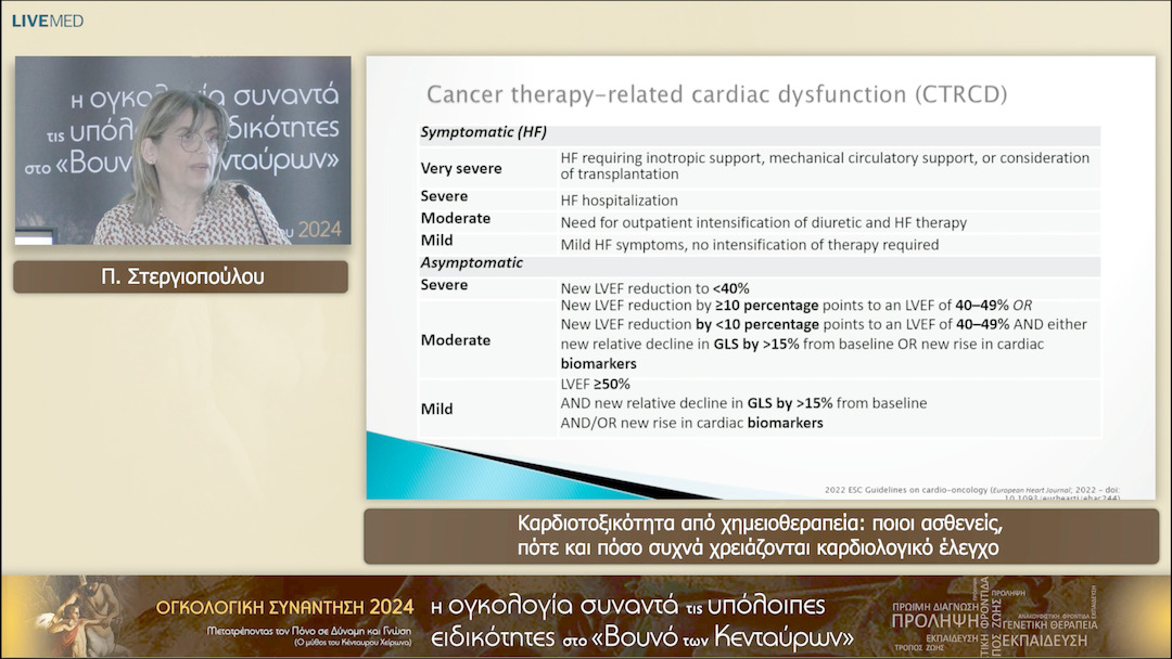10 Π. Στεργιοπούλου - Καρδιοτοξικότητα από χημειοθεραπεία: ποιοι ασθενείς, πότε και πόσο συχνά χρειάζονται καρδιολογικό έλεγχο 