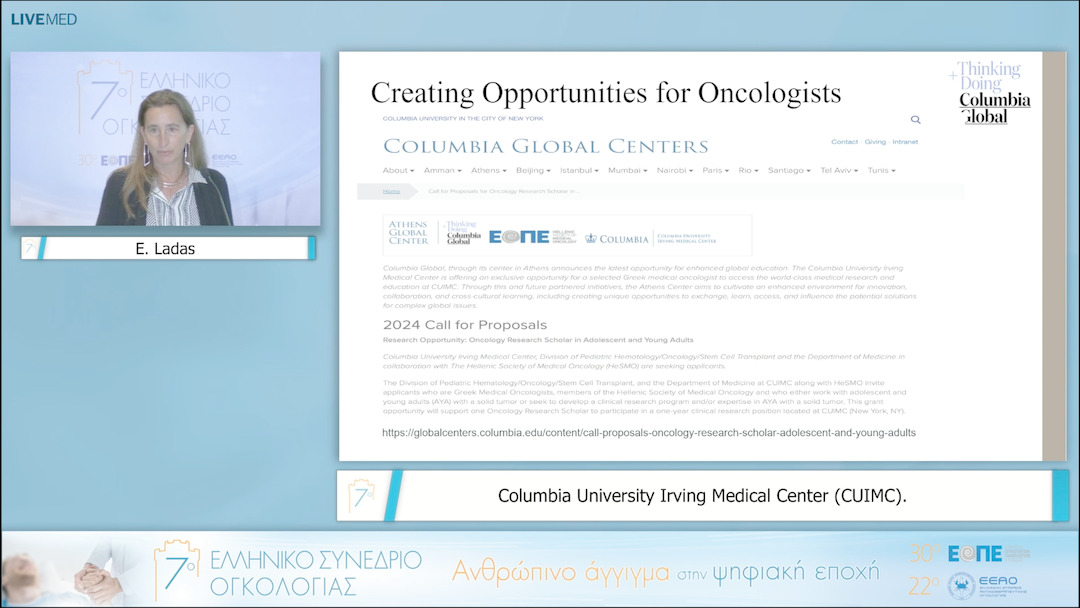 27 E. Ladas - Columbia University Irving Medical Center (CUIMC). 