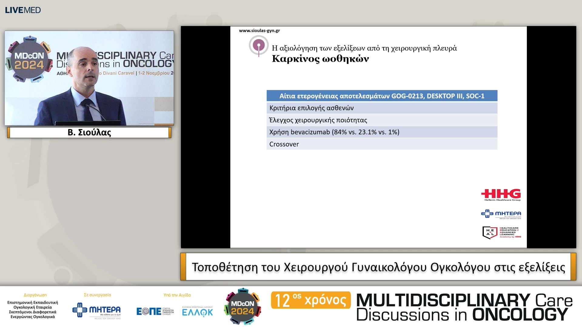 15 Β. Σιούλας - Τοποθέτηση του Χειρουργού Γυναικολόγου Ογκολόγου στις εξελίξεις