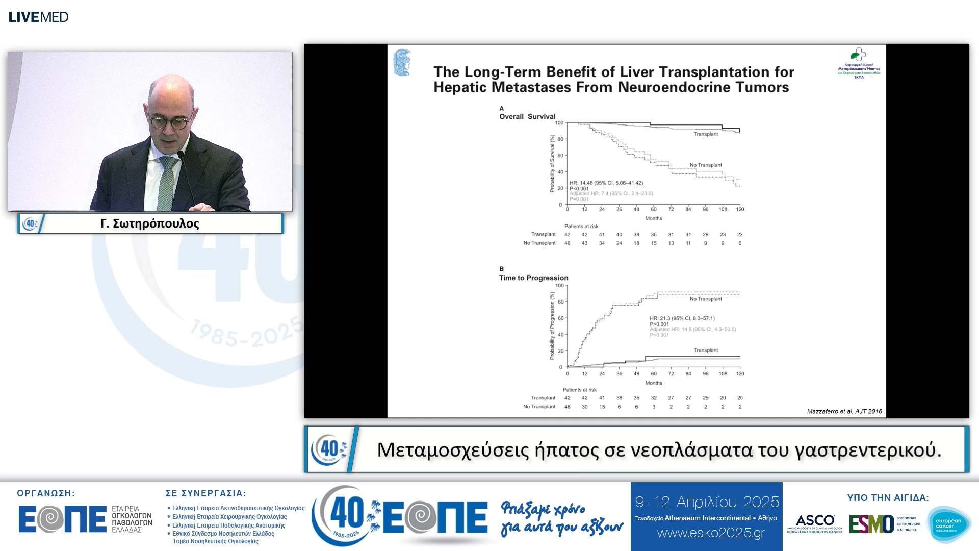 100 Γ. Σωτηρόπουλος - Μεταμοσχεύσεις ήπατος σε νεοπλάσματα του γαστρεντερικού.