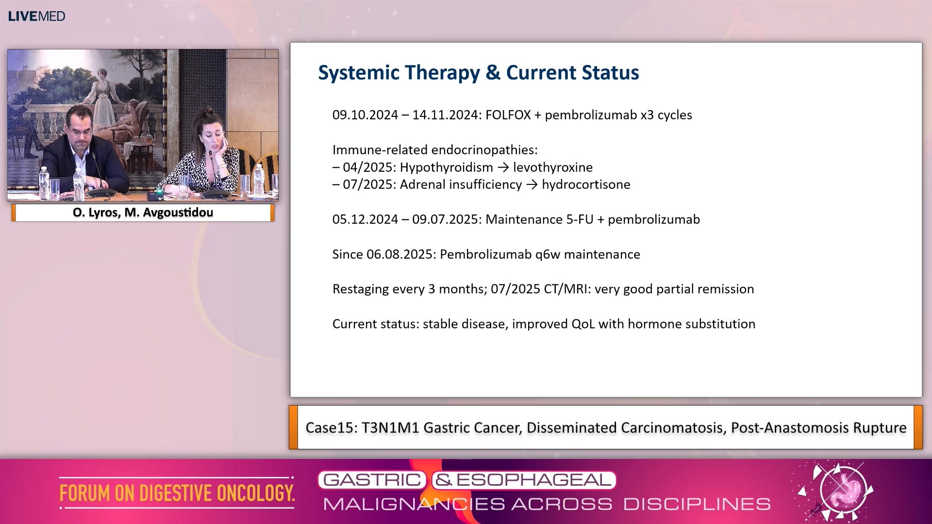 23 Case15: T3N1M1 Gastric Cancer, Disseminated Carcinomatosis, Post-Anastomosis Rupture