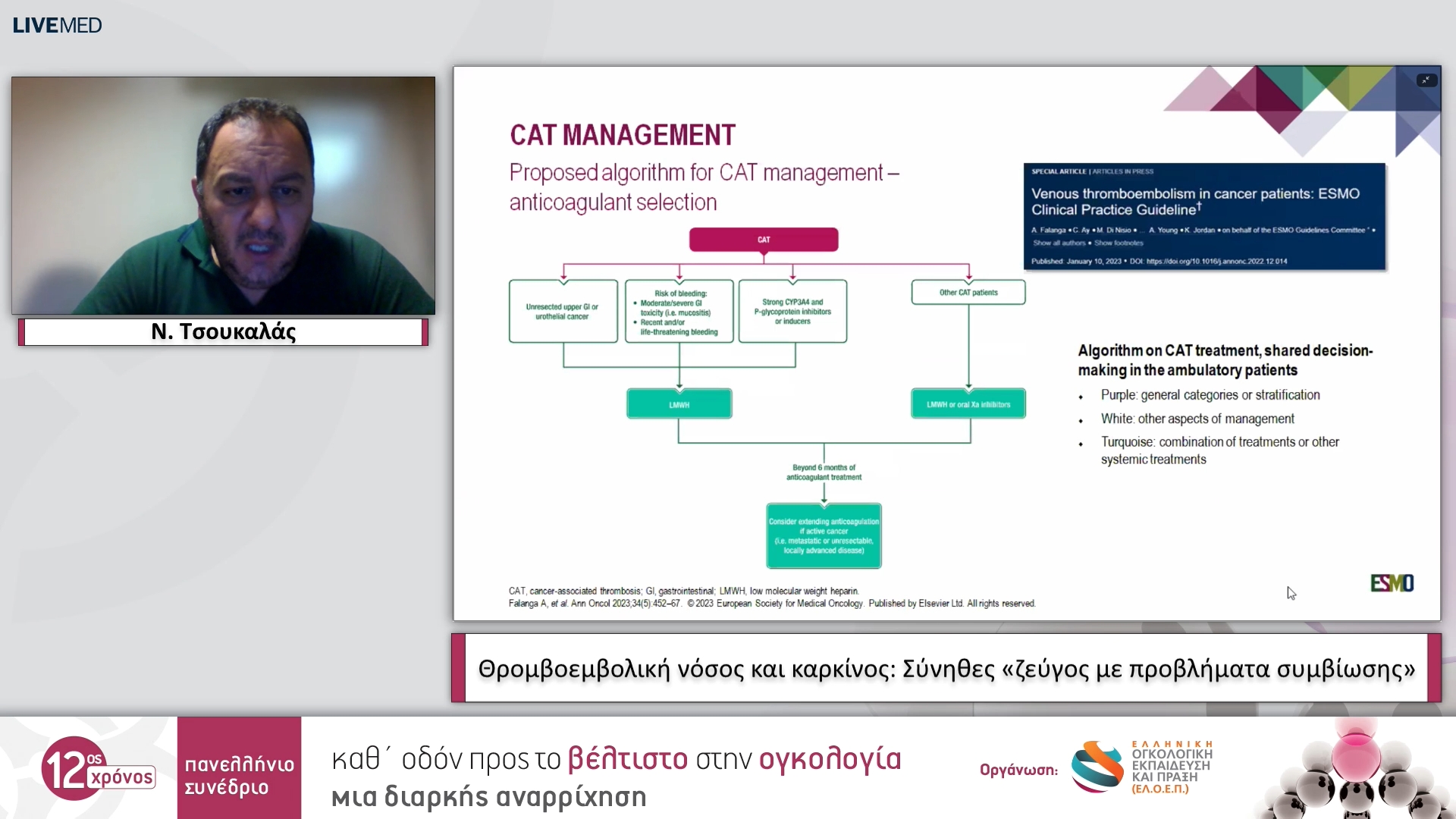 26 Ν. Τσουκαλάς - Θρομβοεμβολική νόσος και καρκίνος: Σύνηθες «ζεύγος με προβλήματα συμβίωσης»