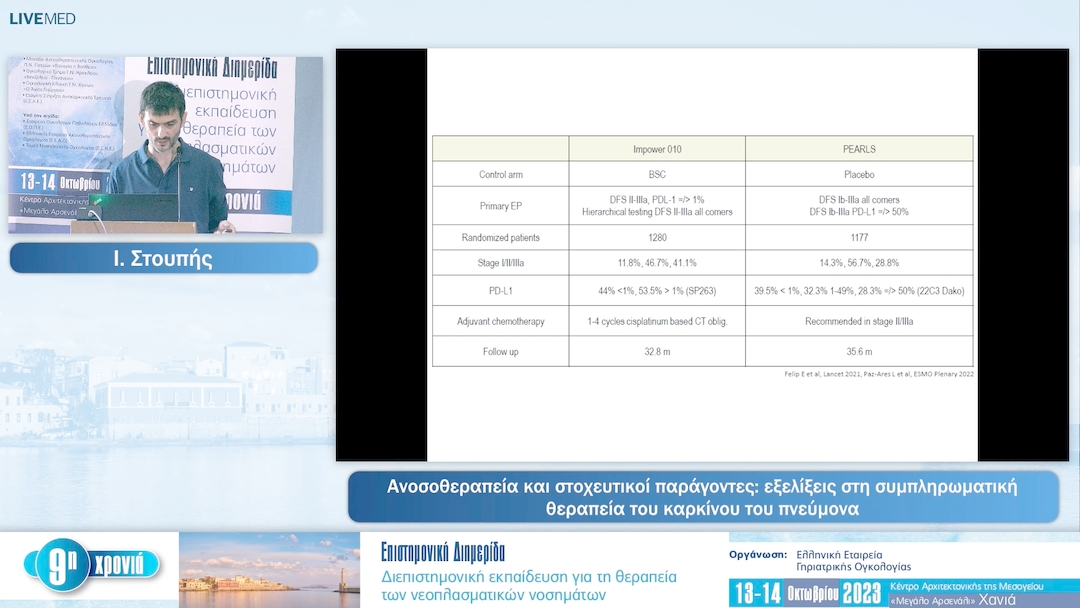 38 Ι. Στουπής - Ανοσοθεραπεία και στοχευτικοί παράγοντες: εξελίξεις στη συμπληρωματική θεραπεία του καρκίνου του πνεύμονα