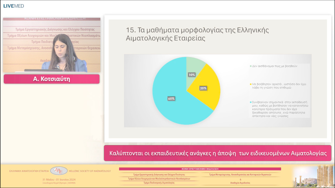 37 Α. Κοτσιαύτη - Καλύπτονται οι εκπαιδευτικές ανάγκες η άποψη των ειδικευομένων Αιματολογίας