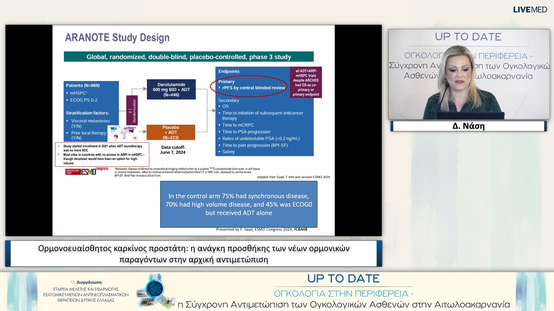 26 Δ. Νάση - Ορμονοευαίσθητος καρκίνος προστάτη: η ανάγκη προσθήκης των νέων ορμονικών παραγόντων στην αρχική αντιμετώπιση