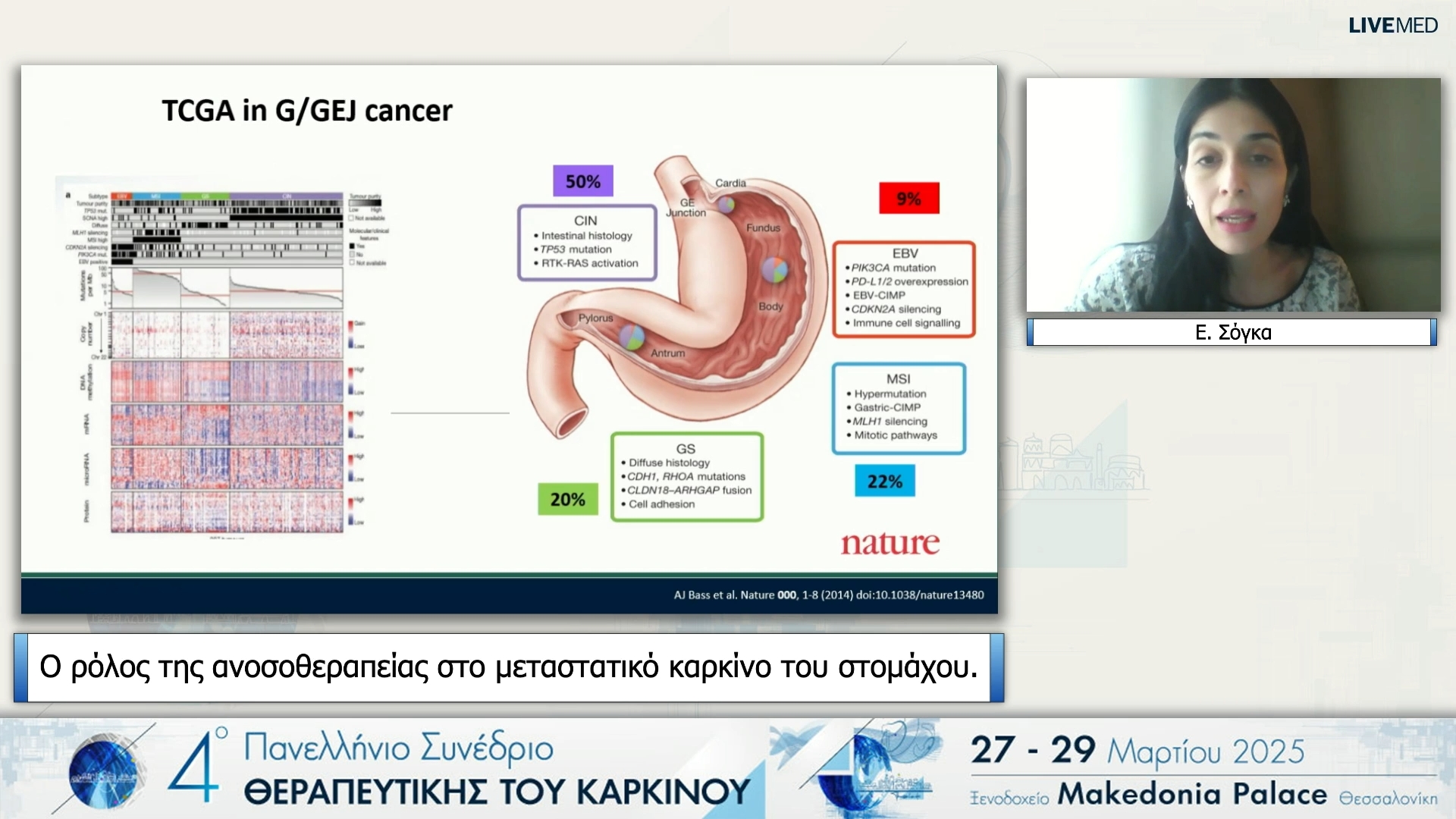 23 Ε. Σόγκα - Ο ρόλος της ανοσοθεραπείας στο μεταστατικό καρκίνο του στομάχου.
