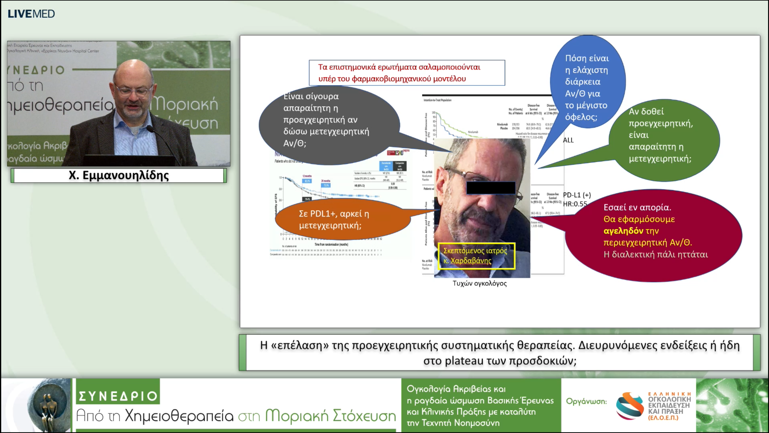 18 Χ. Εμμανουηλίδης - Η «επέλαση» της προ­εγχειρητικής συστηματικής θεραπείας. Διευρυνόμενες ενδείξεις ή ήδη στο plateau των προσδοκιών; 