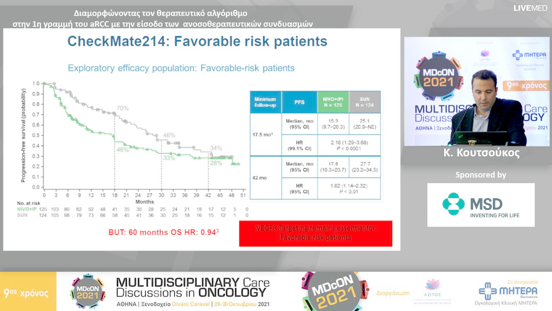 16 Κ. Κουτσούκος - Διαμορφώνοντας τον θεραπευτικό αλγόριθμο στην 1η γραμμή του aRCC με την είσοδο των ανοσοθεραπευτικών συνδυασμών 
